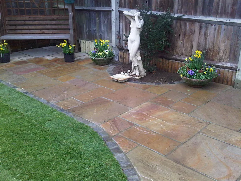 Paving in a garden area