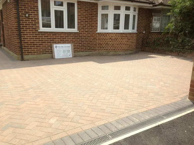 A patio installed for a customer