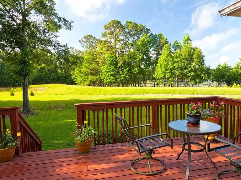 An outdoor decking area