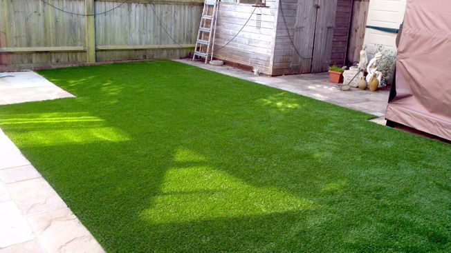 Artificial grass laid in a customers garden